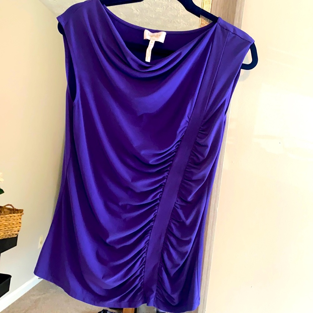 Purple Ruched Top M sleeveless